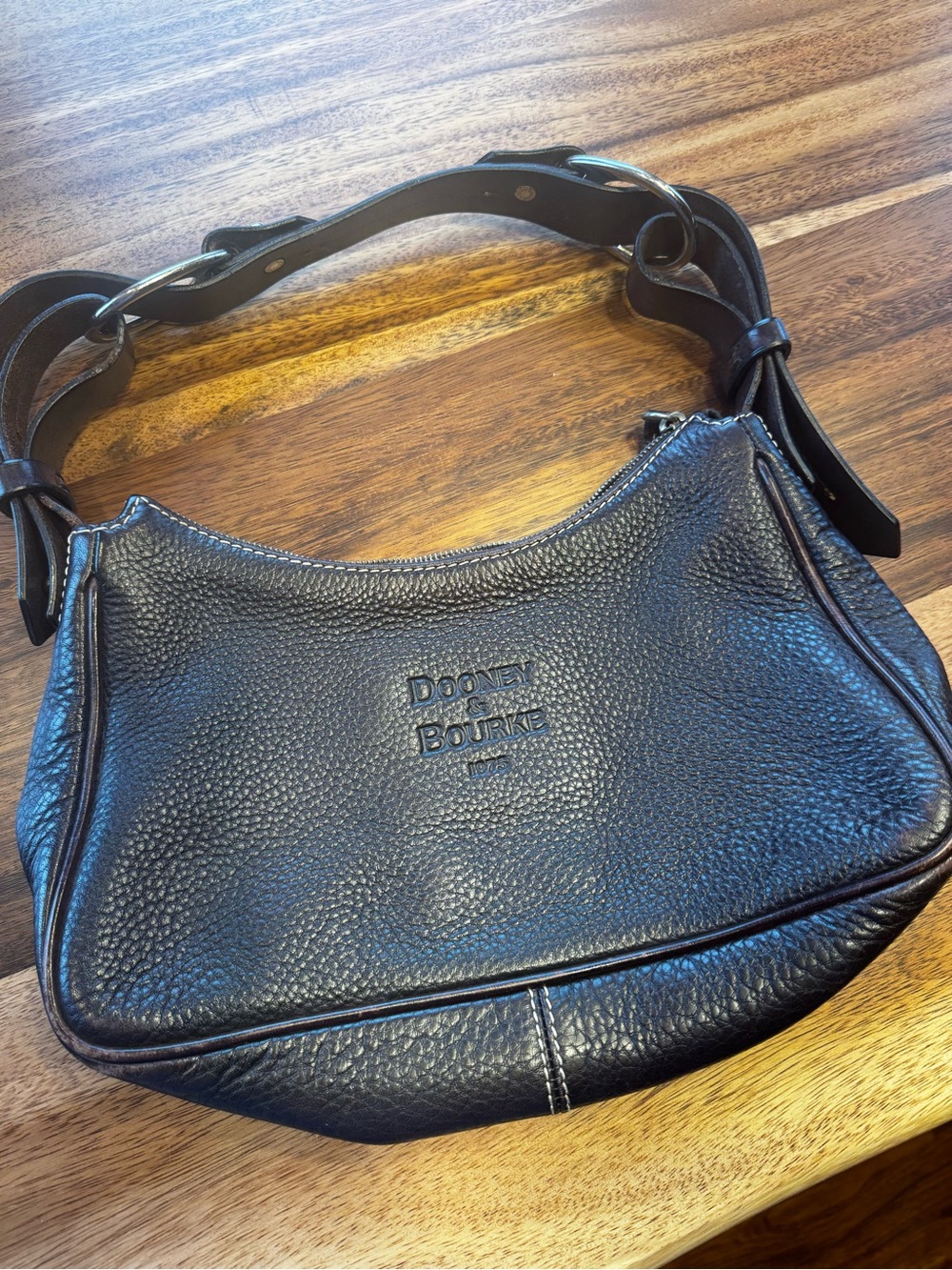 Dooney & Bourke Chocolate Leather Shoulder Hobo Bag